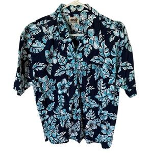 Hawaiian short sleeve button-down cotton shirt XL